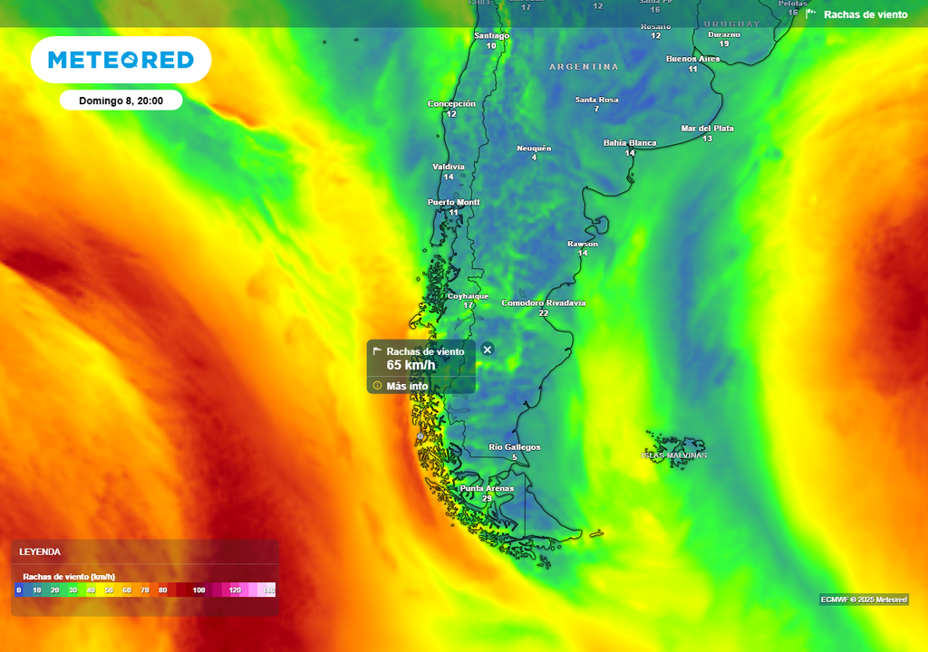 Viento y lluvia, Patagonia, Chile, Meteored Viento y lluvia, Patagonia, Chile, Meteored