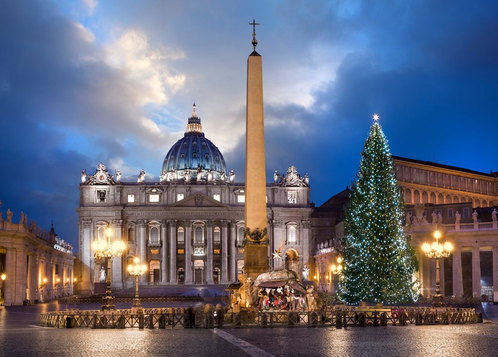 Vatikan Weihnachten Petersdom Tannenbaum Rom Vatikan Weihnachten Petersdom Tannenbaum Rom