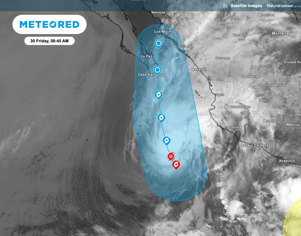 satellite image and forecast cone satellite image and forecast cone